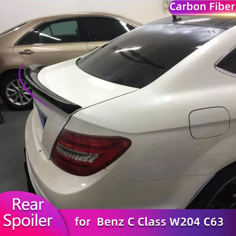 

Carbon Fiber Rear Trunk Spoiler Wings for Mercedes Benz C Class W204 C63 AMG Coupe 2008-2014 Car Rear Spoiler Boot Wing Lip
