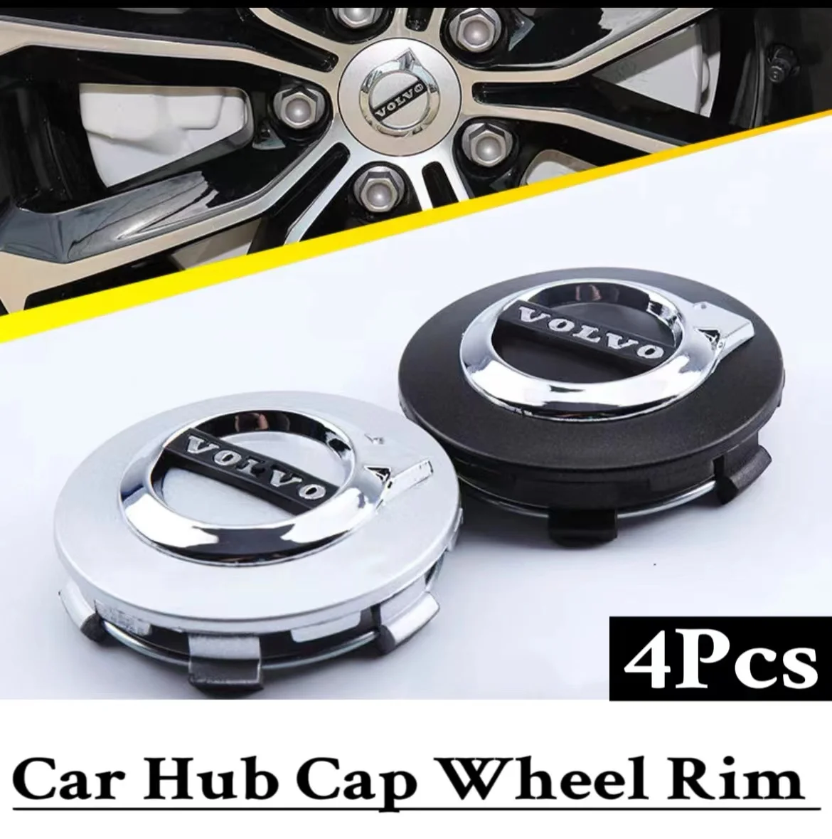 4Pcs 63MM/65MM Car Hub Cap Wheel Rim Center Replace Cover For Volvo XC60 S60 V40 V50 V60 S80 S40 C30 AWD C70 S40 S60 S80 S90 T6