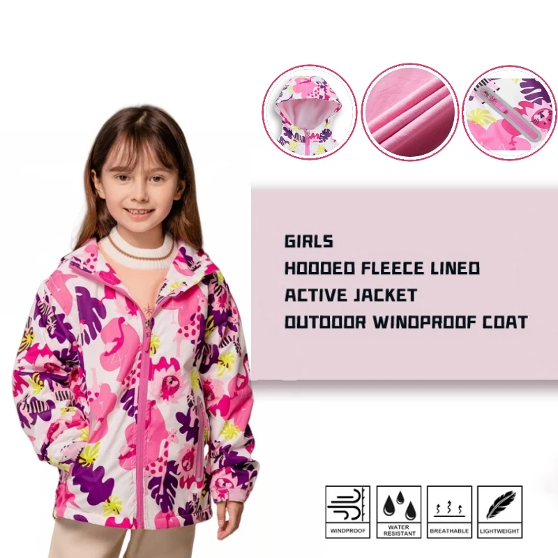 Semywange-Veste de Pluie Imperméable pour Fille, Blouson Décontracté, Double Couche, Coupe-Vent, Printemps Automne