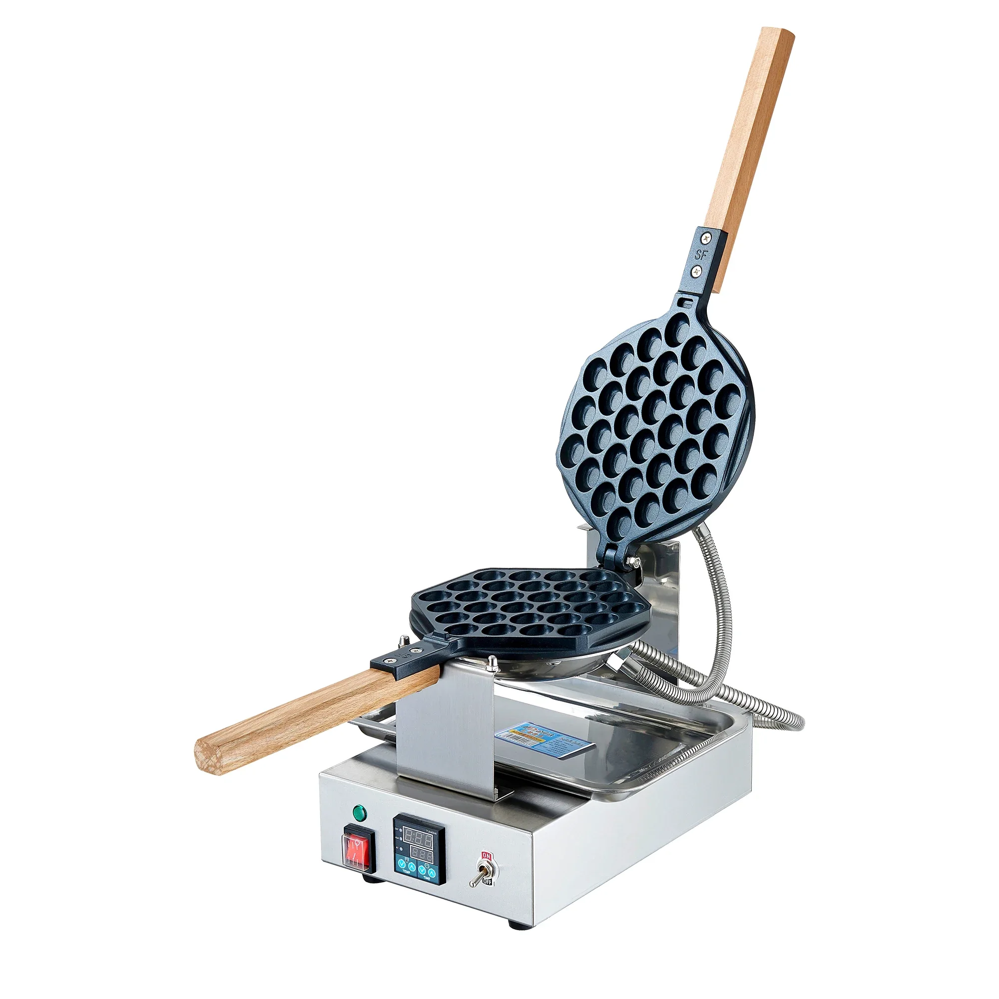 Rotating Bubble Waffle Machine Making Crepe Cone Non-Stick Cooking Electric Egg Waffle Makers