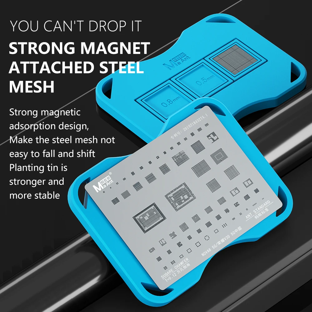 MaAnt CO3 BGA Reballing stensil basis magnetik tahan suhu tinggi untuk CPU NAND CHIP IC Alat tetap tanam timah