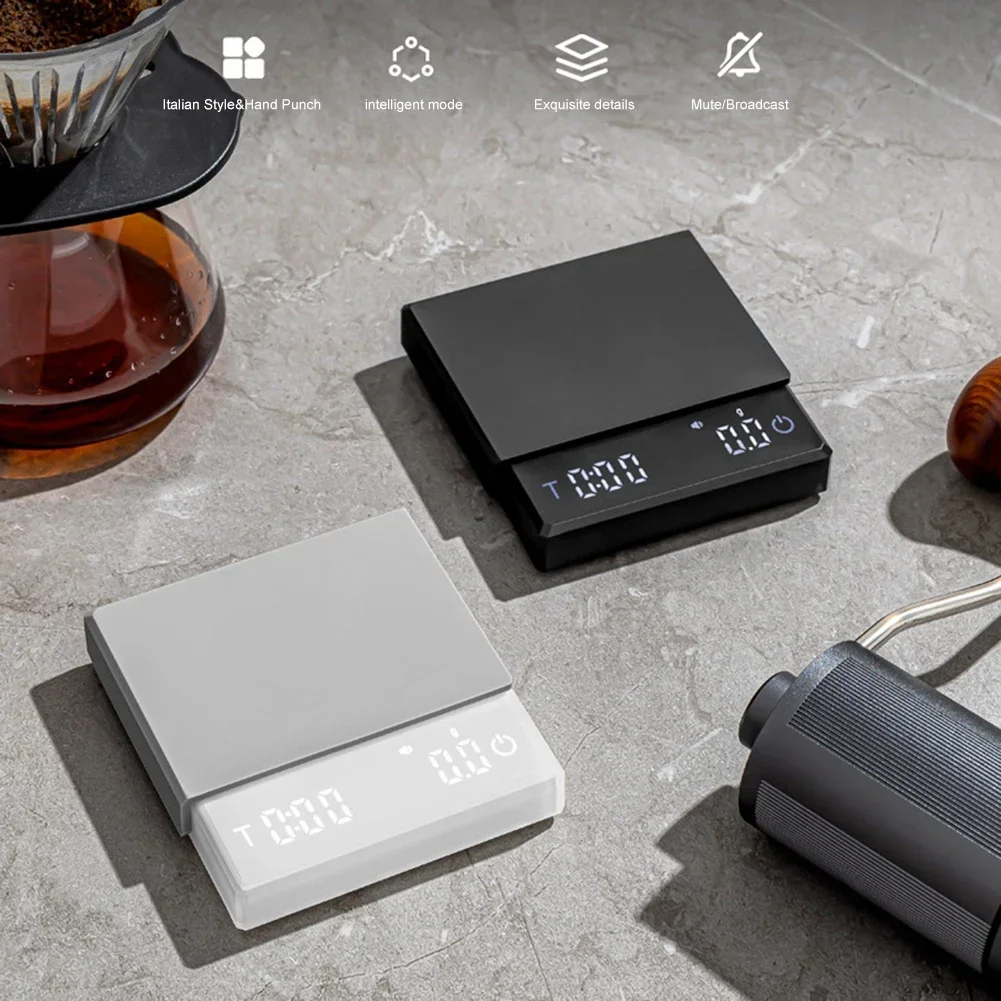

Digital Coffee Scale 0.1g High Precision Smart Electronic Scale 3 Modes Touch Sensor Home Espresso Scale Barista Accessories