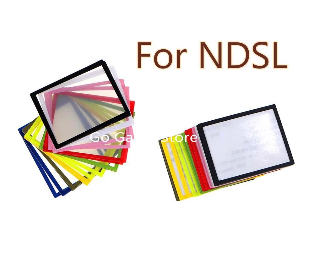 

100pcs for NDSL console Colorful upper top lcd screen lens plastic screen cover bottom lower frame lens cover