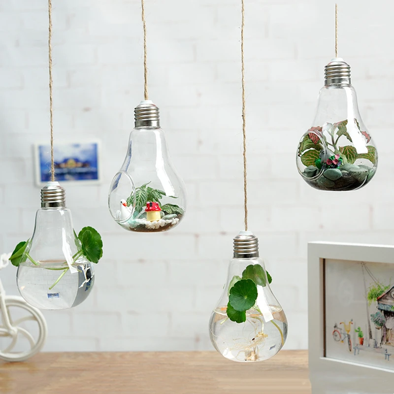 

Free Shipping 9pcs/pack Bulb Shaped Glass Terrarium Vase Home Decorative Creative Glassware Friend Gift China Supplier