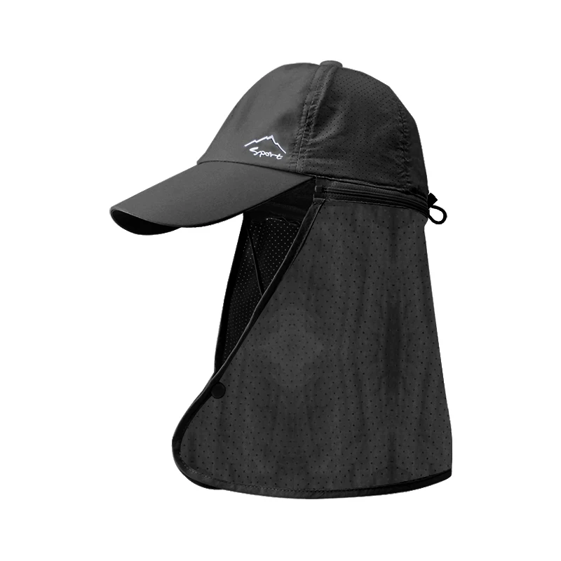 Xinbaoguan 100% polyester 9237 summer sun protection hat for men and women quick drying fisherman hat with shawl baseball cap