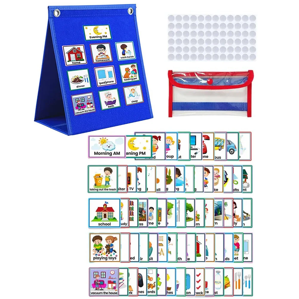 Calendar Fleece Charts Toddler Daily Routine Official Business for Kids Schedule Board Non-woven Fabric Visual