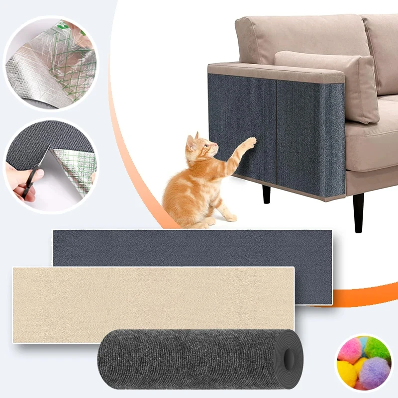 

Anti Cat Scratch Sofa Cat Crawling Mat Grinding Climbing Frame Sofa Protection Self-adhesive Carpet Cats Scratch Board Cats Toys