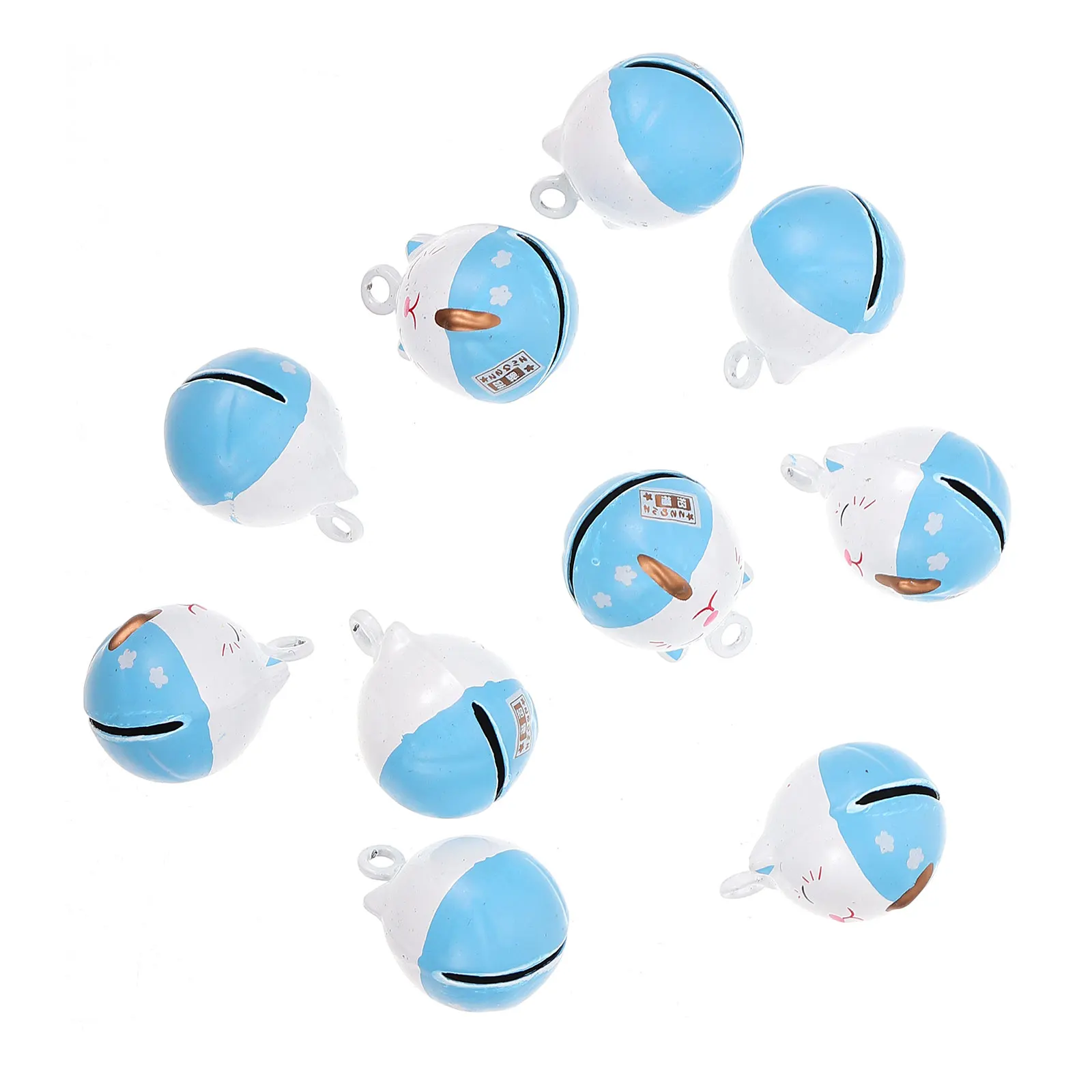 

10 Pcs Cat Bells White Metal Pendant Accessories Hanging Decor Craft Home Lightweight Firm Non Fading Suitable
