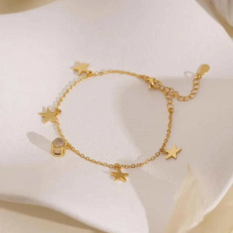 Custom Projection Photo Bracelet,Star Pendent Picture Memorial Bracelet,Birthday Gift, Anniversary Gifts,Christmas Gifts for Her