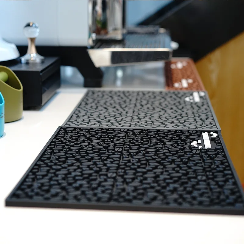 Coffee Bar Mat Non Slip Coaster Filtration Drainage Mat Water Blocking Mat Coffee Bean Elements Coffee Accessories Barista