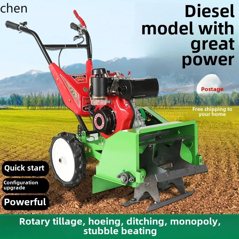 ZWS. New lawn mower small multi-functional diesel micro-tillage weeding and trenching machine