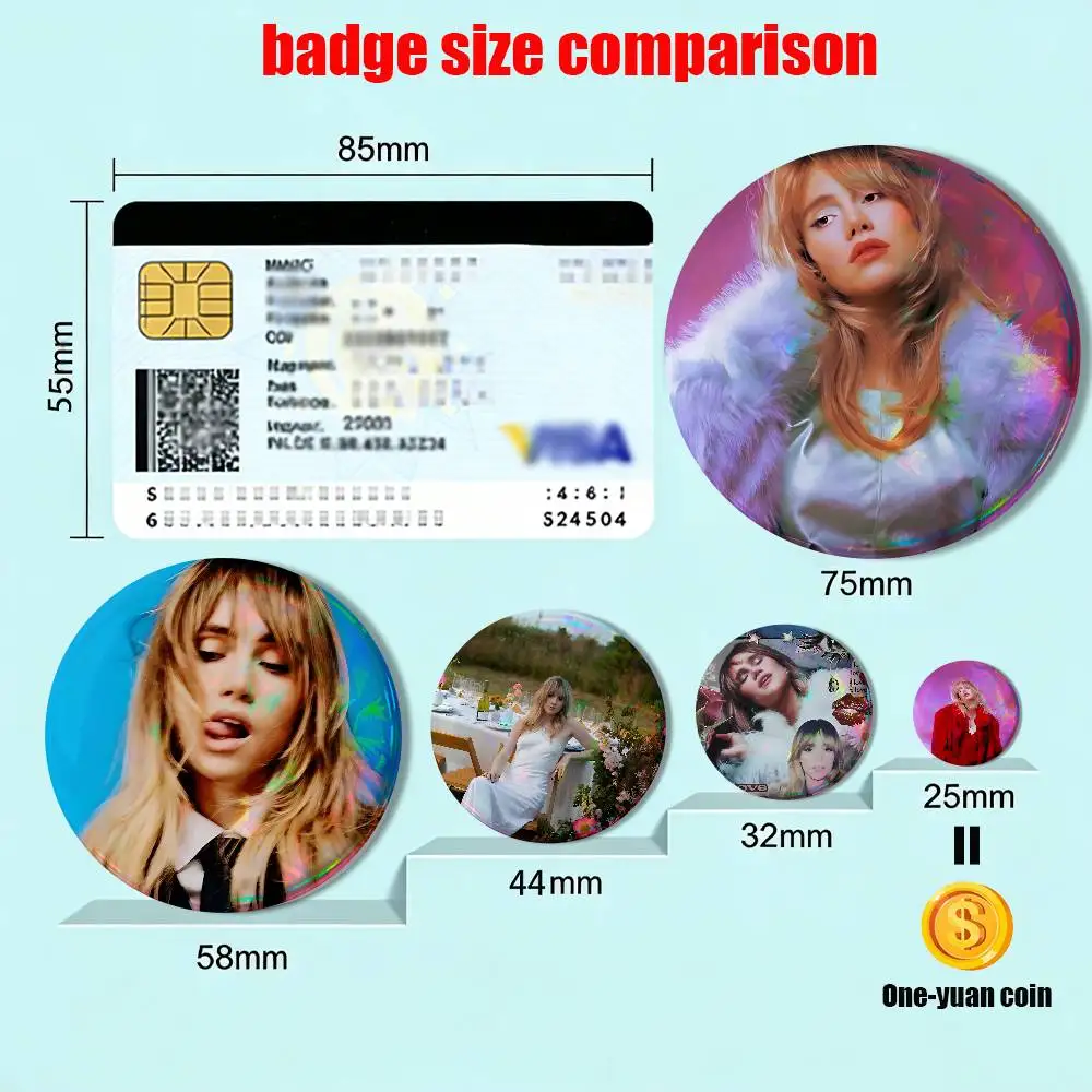 Back In Love Suki Waterhouse Laser reflective round badges pins bag clothing decorations collectibles gifts for friends