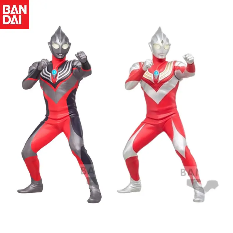 

In Stock Bandai Original Hero's Brave Statue Figure Ultraman Tiga POWER TYPE Tornado Class Action Figure Model Holiday Gifts