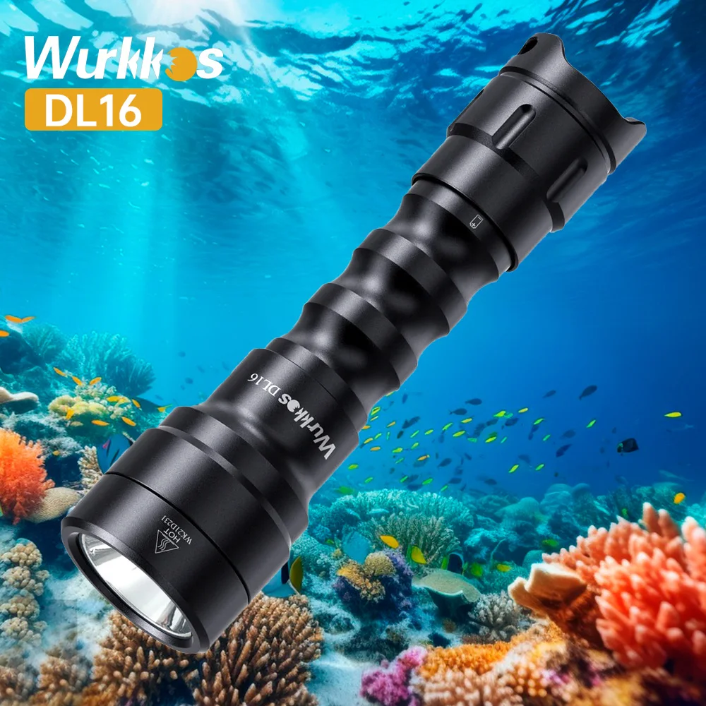 Wurkkos DL16 Powerful Professional Diving Flashlight IP68 Waterproof SST40 Max 2000 LM Scuba Dive Light