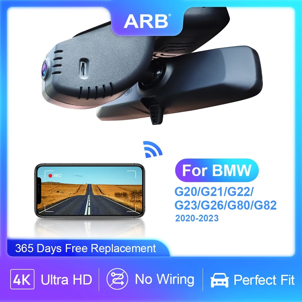 ARB-Caméra de tableau de bord pour BMW Série 3, G20, G21, Série 4, G22, G23, G26, M3, G80, Figured G82, DVR de voiture, WiFi, Enregistreur vidéo, 4K