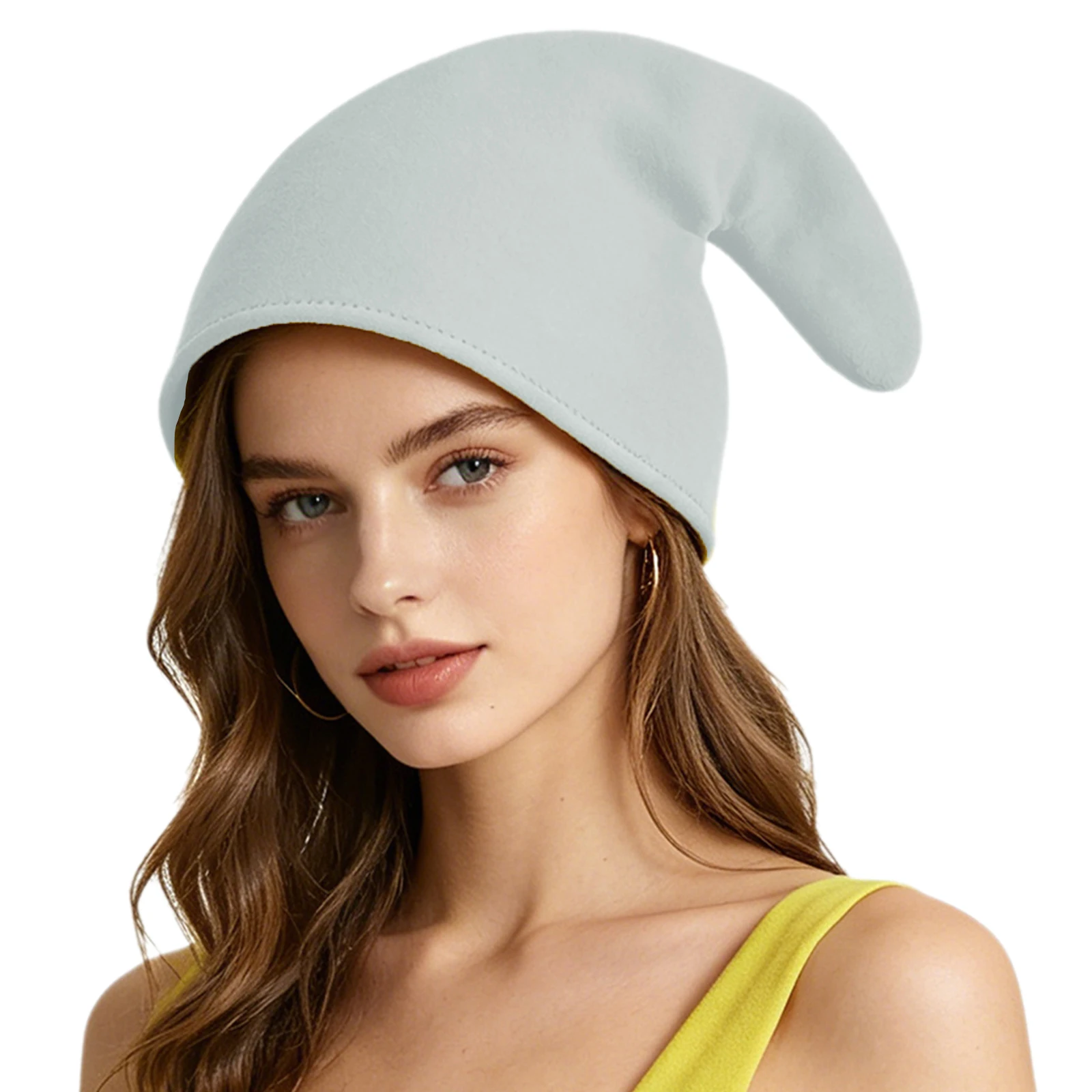 Gorro de Duende Navideño para Hombre y Mujer, Gorro de Gnomo para Fiesta Temática de Halloween, Disfraz de Duende Navideño, Accesorios de Cosplay, Gorro de Color Sólido