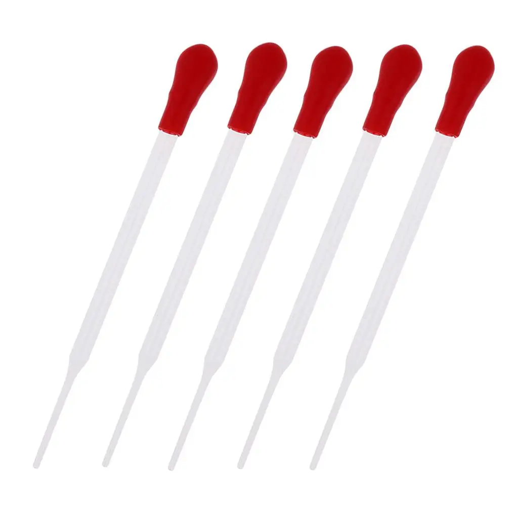 Transfer Liquids Tool Glass Dropper Pipet Set with Removable Red Bulb for Chemical Lab Use