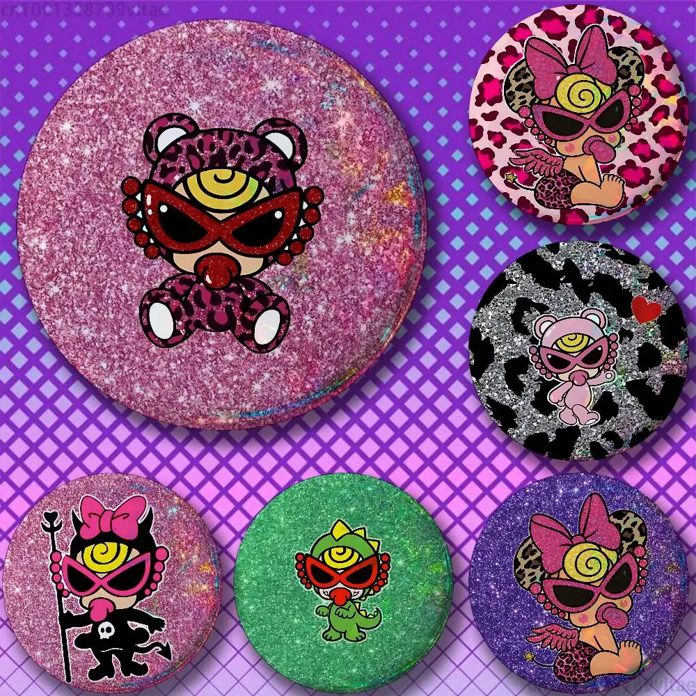 H-Hysteric Cute M-Mini Tinplate Enamel Pins Creativity Printed Pictures Text Metal Lapel Badges Brooches