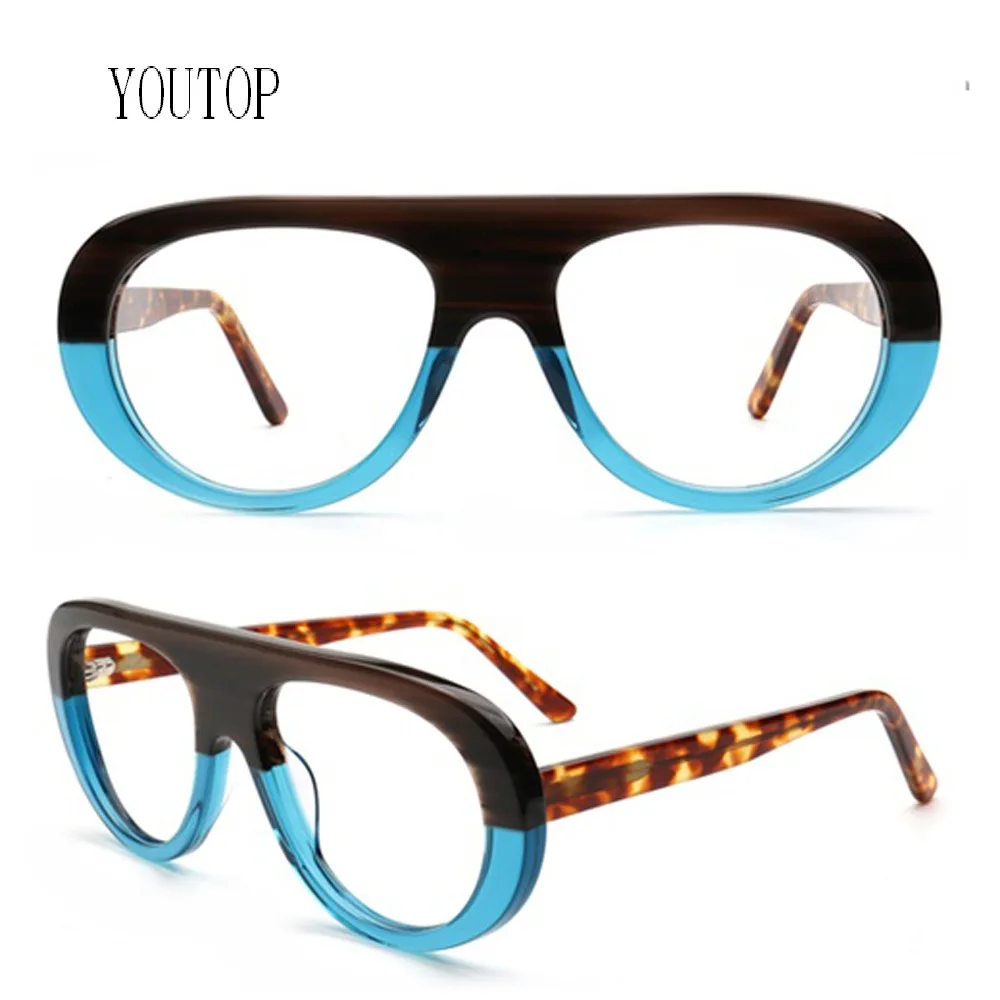 العصرية البيضاوي نظارات بمادة الخلات إطارات النساء القط العين النظارات البصرية الفاخرة الرجال وصفة طبية نظارات السلحفاة نظارات كبيرة الحجم
