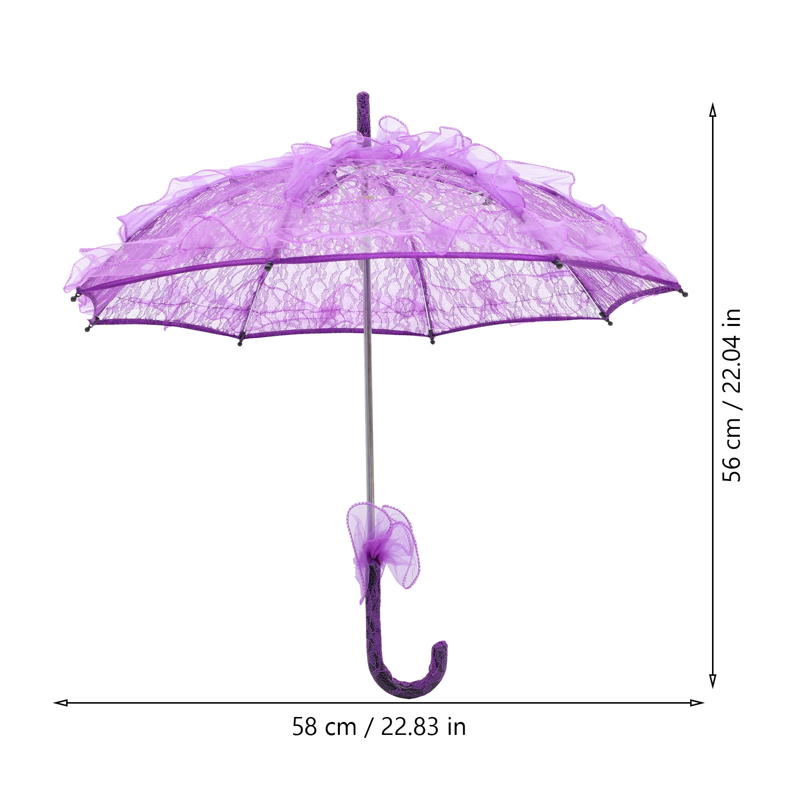 

1pc Lace Umbrella Props Wedding Photo Decorative Parasol Bridal UV Protection Lightweight Portable Handle for Party Home Stage