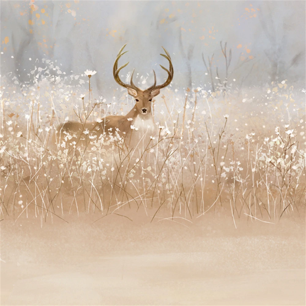 custom Nordic Hotel Home stay Animal Elk Wall paper TV background Nature mural Self adhesive wallpaper for living room stickers