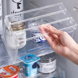 Refrigerator Organizers Storage Rack Fridge Layered Separator Shelves Transparent Desktop Stand Save Space Kitchen Accessories