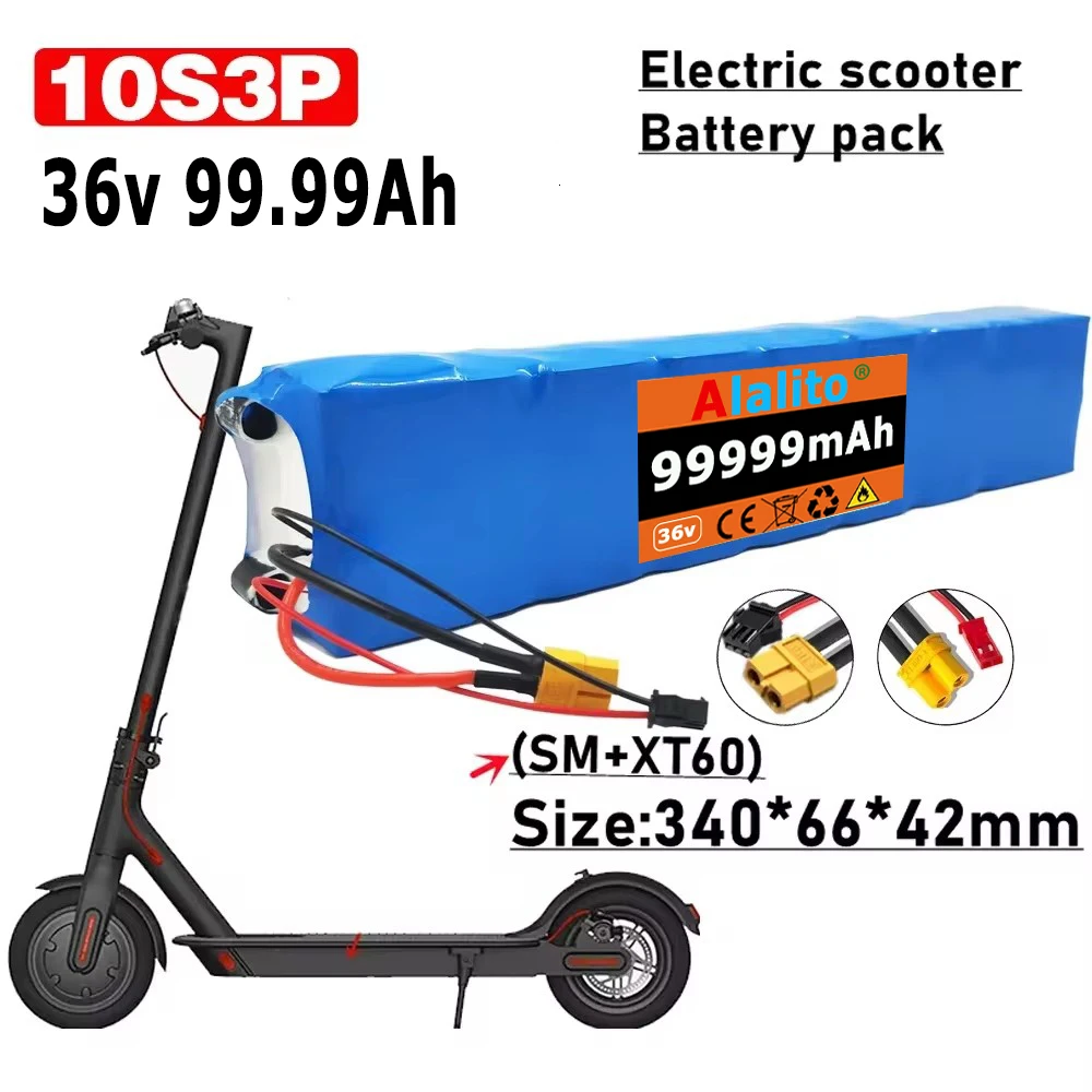 2024 ใหม่ 10S3P 36V 99999MAh 36Vไฟฟ้าสกู๊ตเตอร์แบตเตอรี่Pack 18650 แบตเตอรี่ลิเธียมสําหรับM365 ไฟฟ้าสกู๊ตเตอร์ 36Vแบตเตอรี่สกู๊ตเตอร์