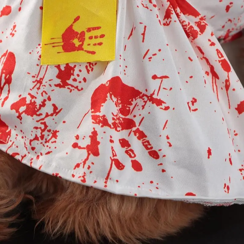 Dog Halloween Clothes Pet Clothes Bloody Halloween Costume Dog Halloween Blood Skirt Dog Halloween horror blood dress