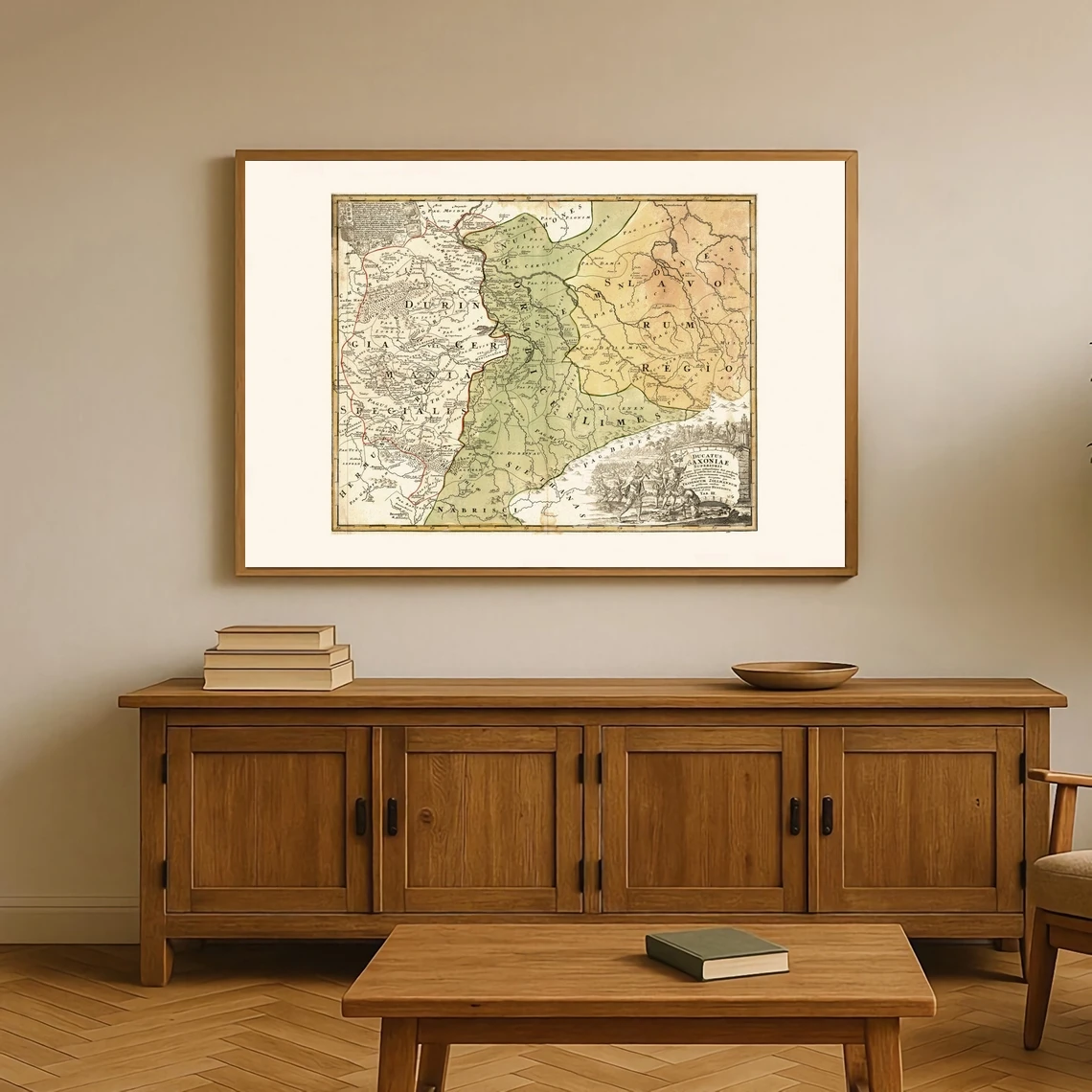 ANTIQUE SAXONY MAP - Map of Upper Saxony, Historical Map, Antique Map Reproduction