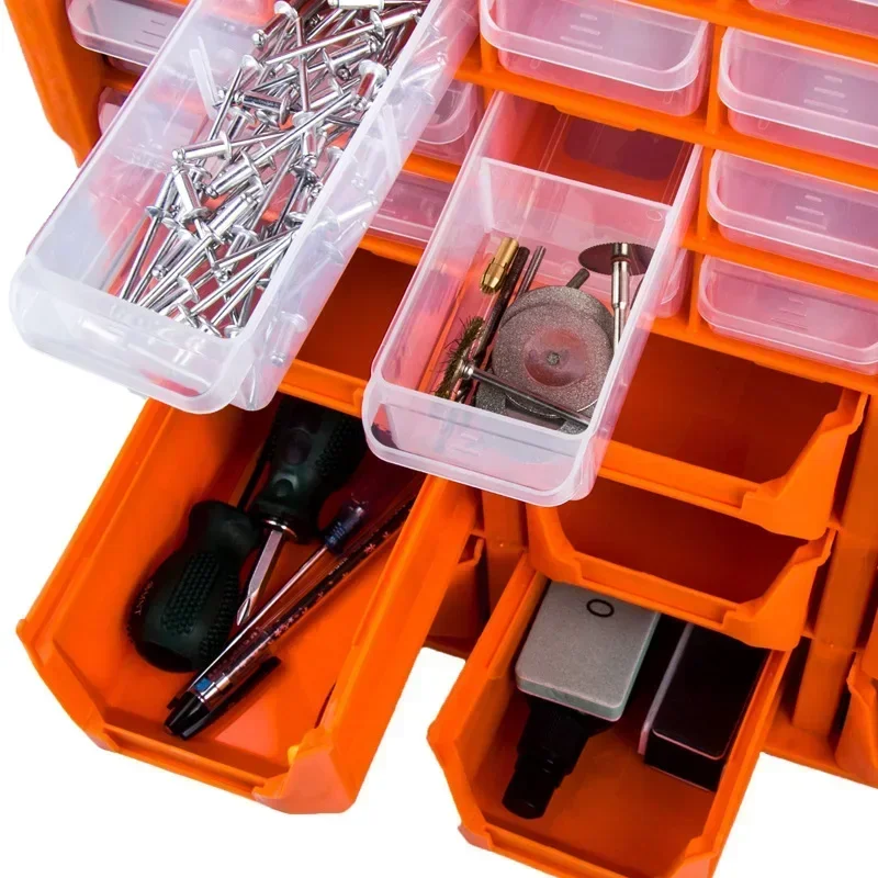Hot sales Drawer Type Tool Box Plastic Tool Box Hardware Storage Toolbox Wall Hanging Building Screw Parts Tool Box Organizer