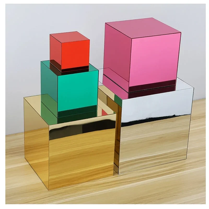 Thick 1.5mm Colorful Acrylic Mirror Board PMMA Plexiglass Sheet Plastic Plate for Advertising Logo Home Decor Sign 100/200/300mm