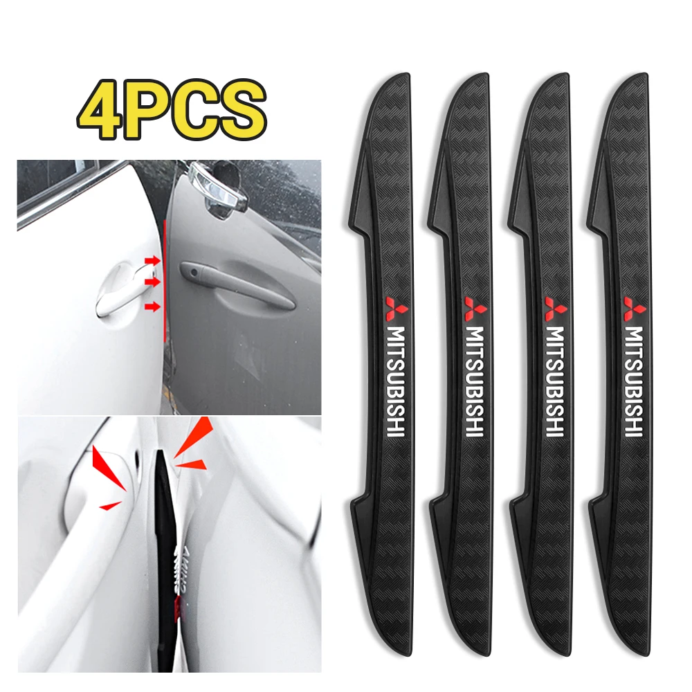 4pc Car Door Anti-collision Bumper Strip Crash Protector Stickers for MITSUBISHI Ralliart Lancer Competition Outlander ASX EX