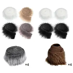 4Pcs Faux Fur Fabric Costume DIY Soft Supplies Crafting Toy Fuzzy for Hat Shoes Holiday Clothing Christmas Tree Decoration