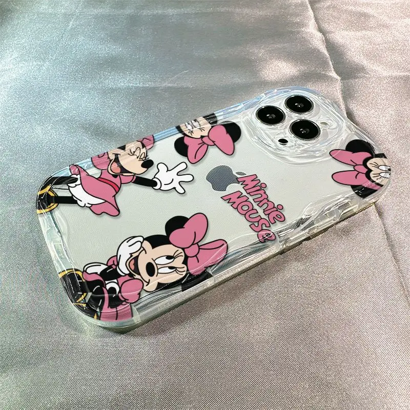 Disney Cartoon Dance Mickey Minnie Mouse dla iPhone 15 14 13 12 11 PRO MAX XS XR 8 PLUS Przezroczyste etui TPU zapobiegające upadkom iPhone 14