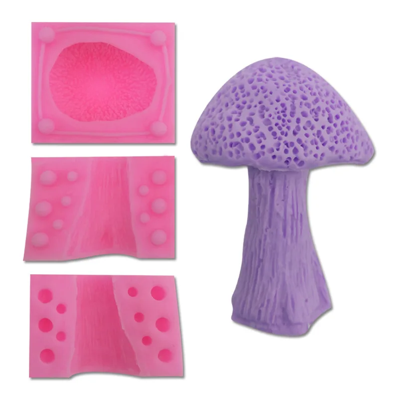 

DIY 3D Three-dimensional Large Fairy Tale Mushroom Silica Gel Mold Manual Sugar Cake Decoration Mold Gypsum Glue Dropping Tool