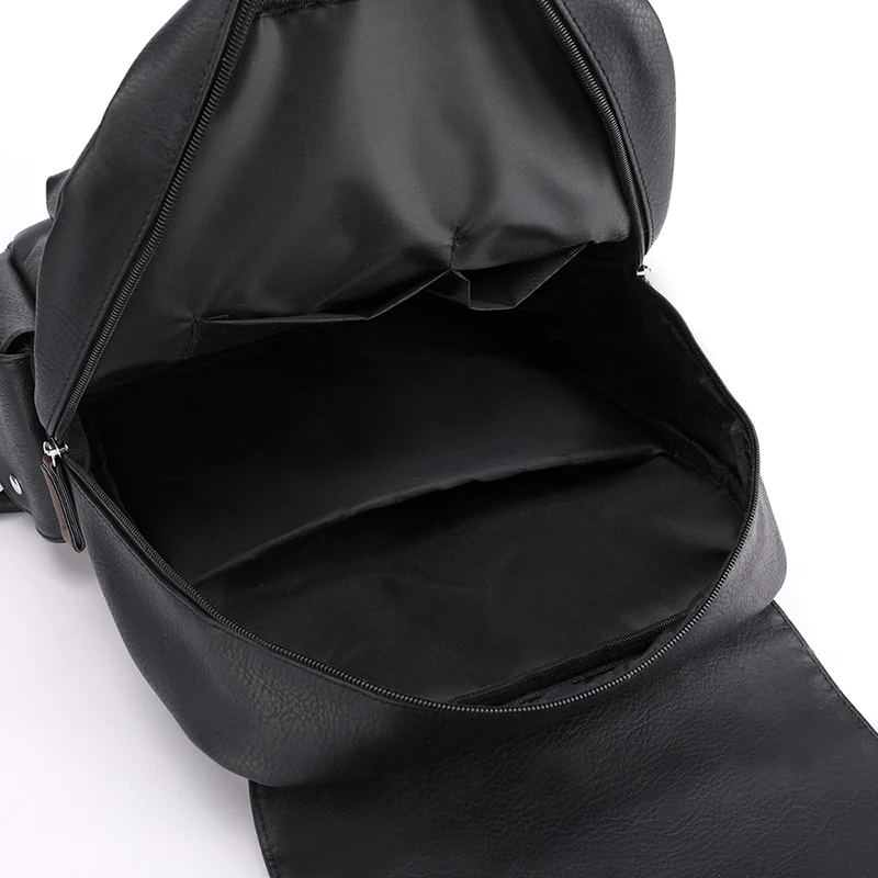 2023 männer Rucksack PU Leder Rucksack Große Laptop Rucksäcke Männlichen Mochilas Schwarz Schulranzen Für Jugendliche Jungen Braun Sac A Dos – Detail 11