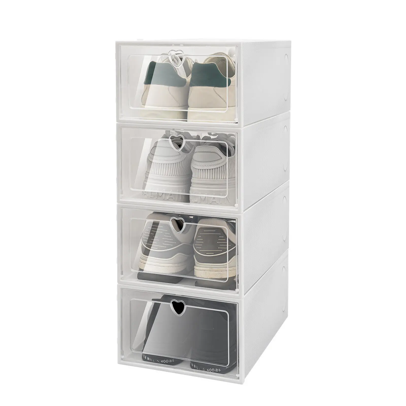 

20pcs Foldable Plastic Transparent Shoe Box Storage Clear Organizer Stackable US