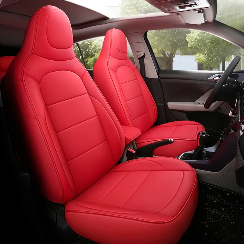 Custom Car Seat Covers 5 seats For Volkswagen Polo 2019 2020 2021 2022 2023 2024 Waterproof leather Cushion Car Seat Cover