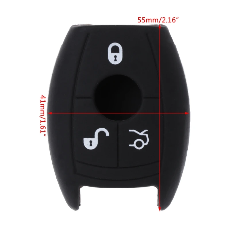 3 Buttons Silicone Car for Key Fob Cover for Case For Mercedes Benz W203 204 210