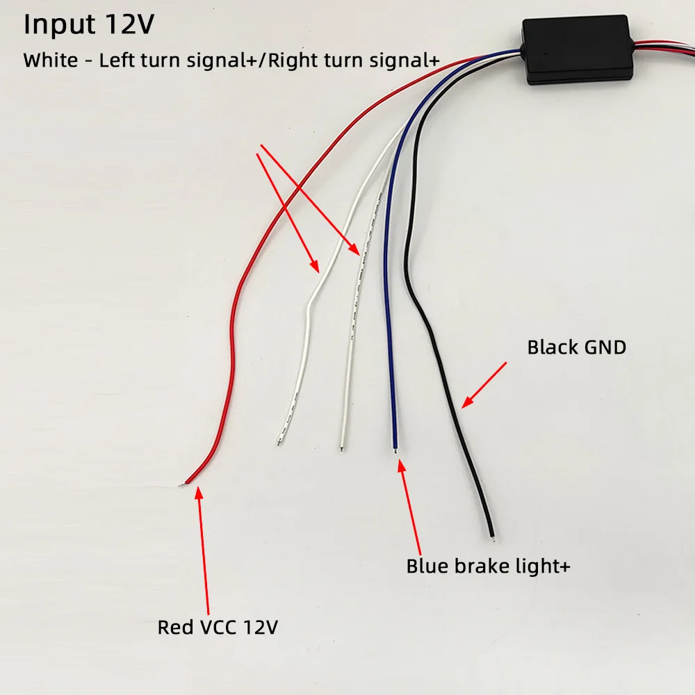 Motorcycle Phantom LED Light Belt Running Horse Chasing 144 Light Turn Signal Brake Light