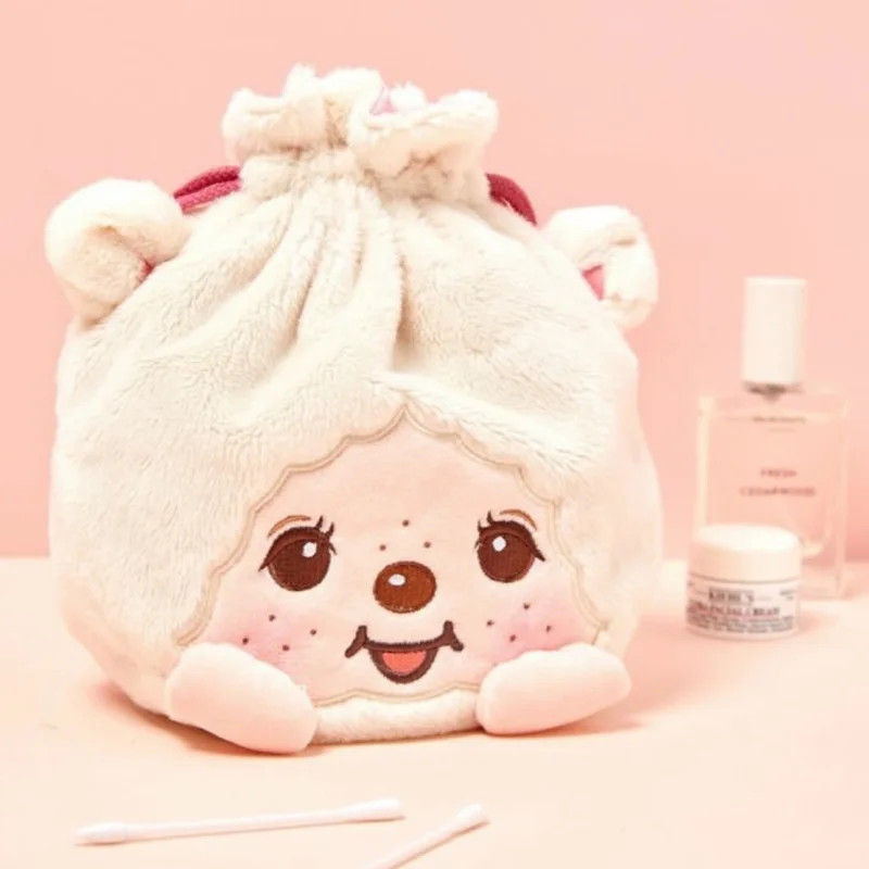 Kawaii Monchhichi Serie Kordelzugbeutel Niedliche Cartoon-Figur Kreativität Tragbare Bestickte Aufbewahrungstasche Damen Make-up-Tasche – Detail 5
