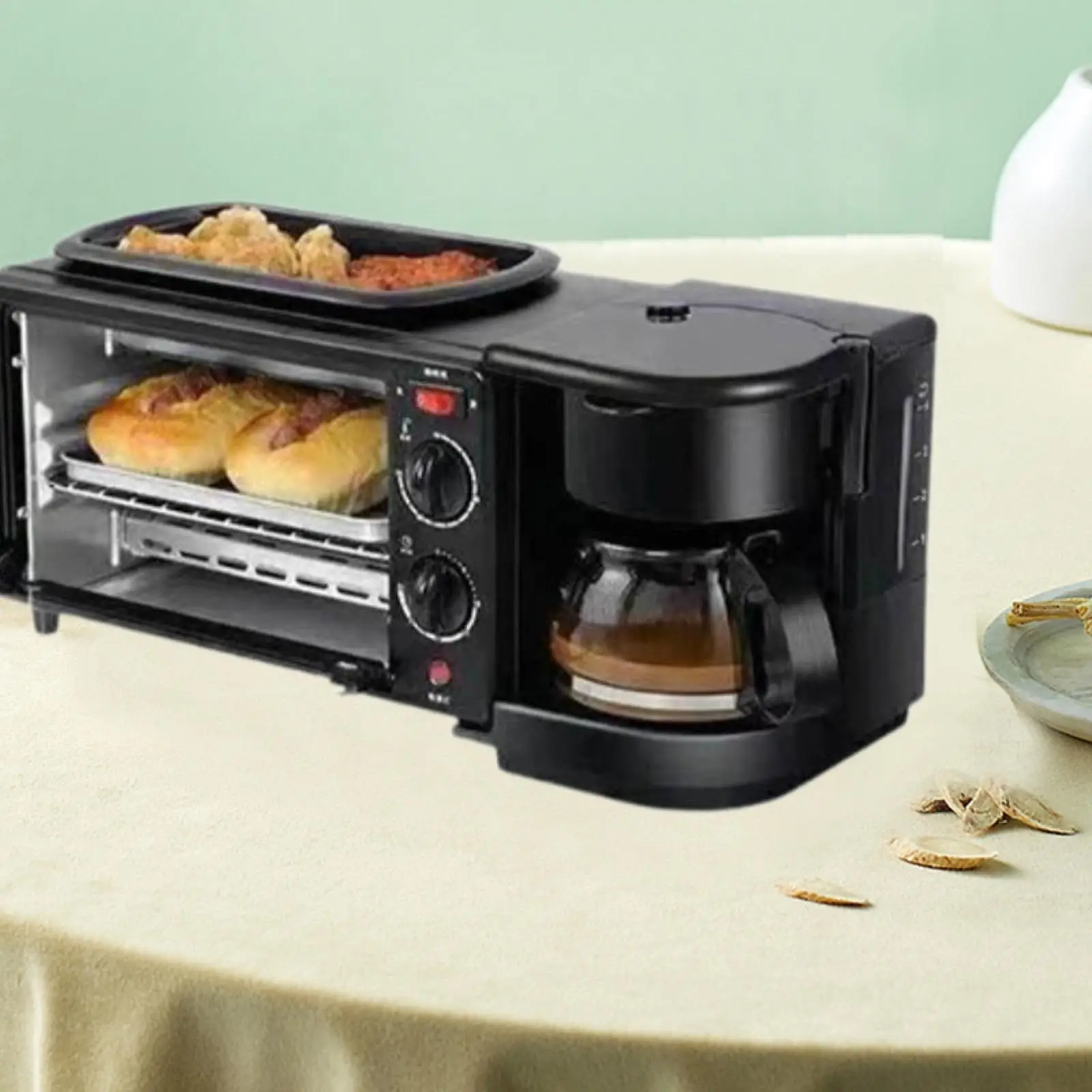 3 in 1 macchina per la colazione forno multifunzionale per la colazione tostapane Maker piccoli elettrodomestici da cucina per salsicce all'uovo