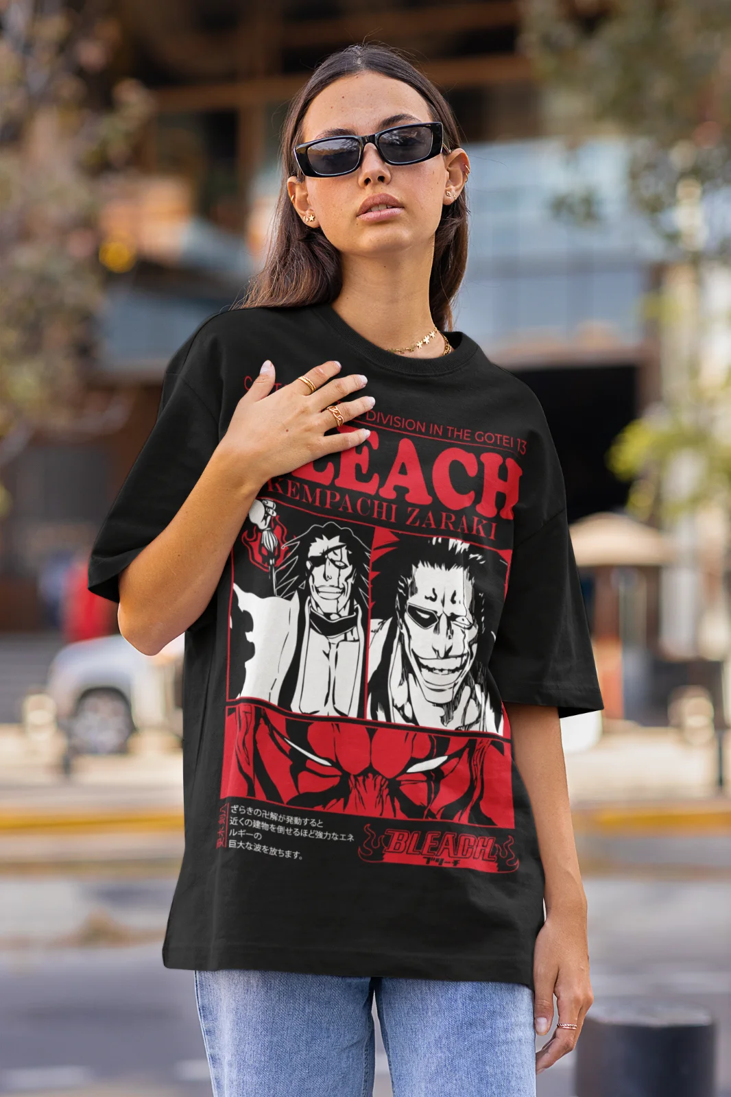 Zaraki Kenpachi T-shirt Byakuya Anime Comic Bleach Japanes Gift Shirt All Size