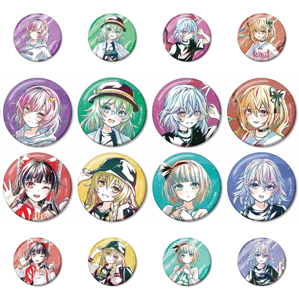 58mm Anime Touhou Project‌ Hakurei Reimu Komeiji Satori‌ Remilia Scarlet Cosplay COSTUME Badge Pin SPTE Tinplate Brooch﻿ Prop
