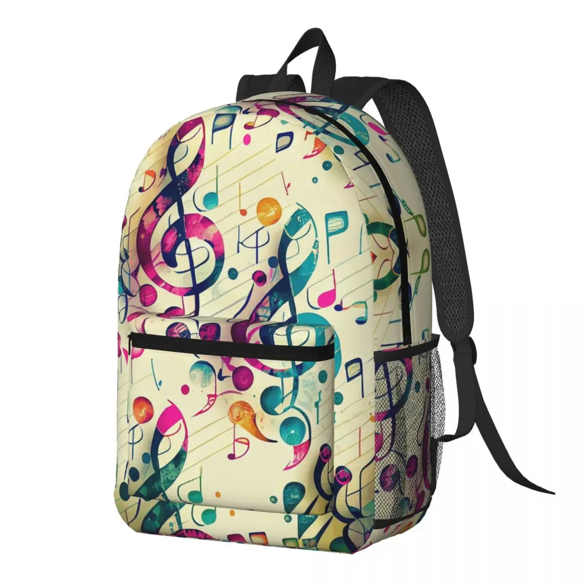 

Colorful Musical Note Graffiti Backpack Daypack Large Capacity Kids BookBag School Bag Shoulder Bags for Men Women