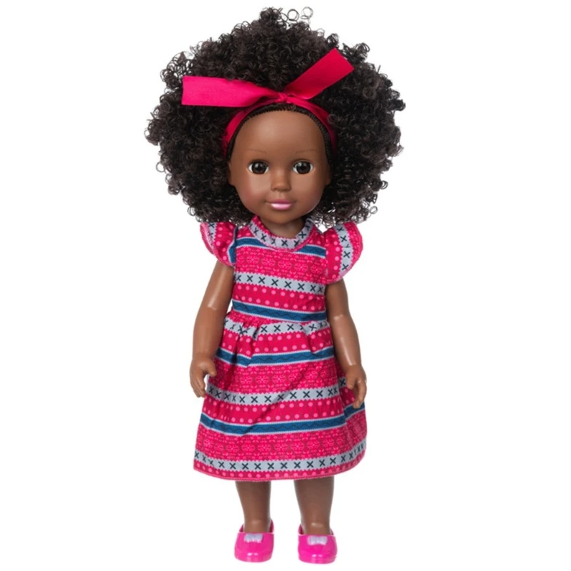 14in Waterproof Reborns Fashion Black African Toddler Girl for Kids Pretend Play Toy Best Companies Gift W3JF