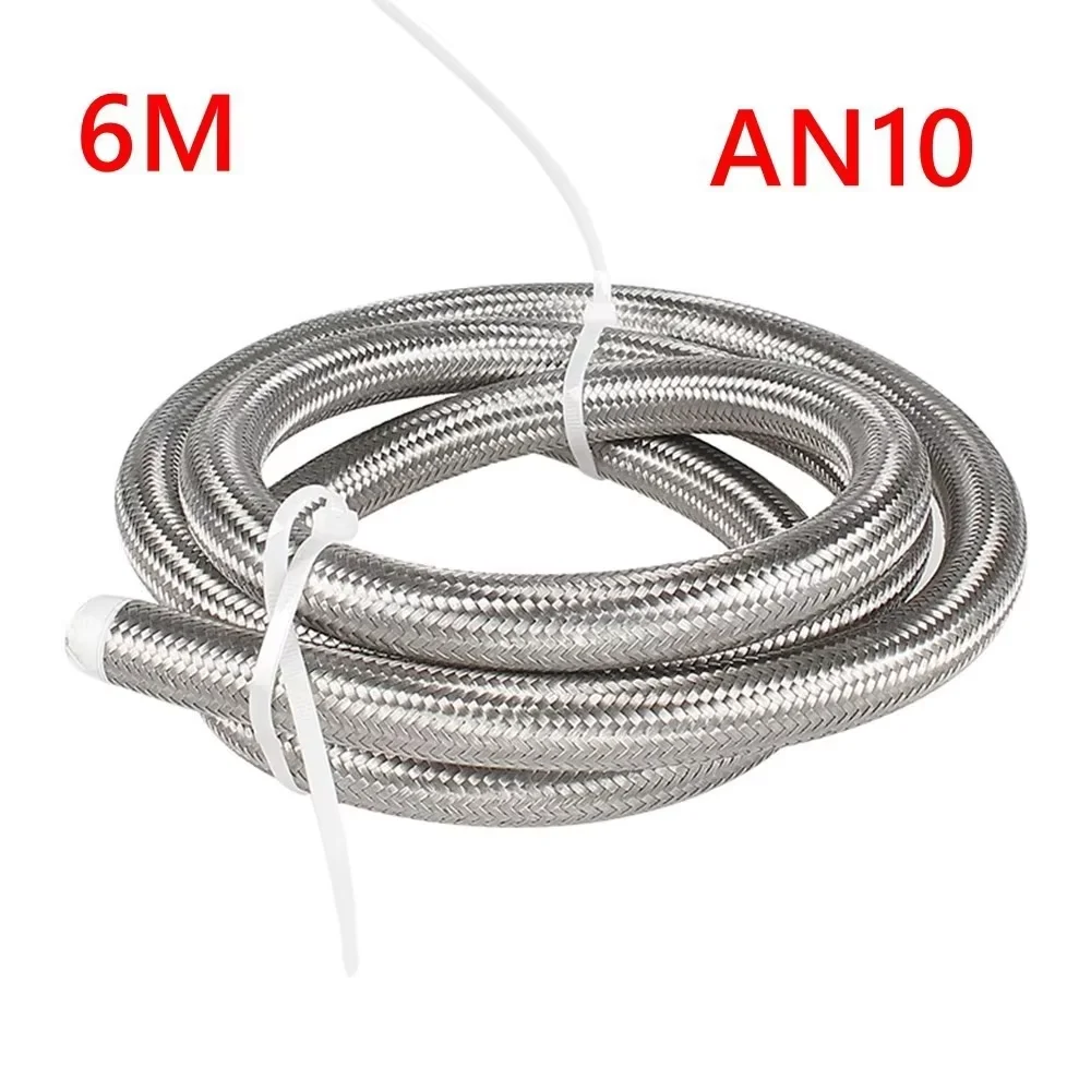 16FT 5M AN4 AN6 AN8 AN10 AN12 Olie Brandstof Slang Olie Gas Cooler Slang Line Buis Nylon Roestvrij staal Gevlochten Binnen Cpe Rubber