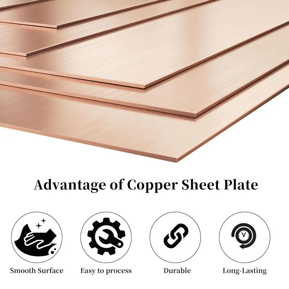 New Rectangle Copper Flat Bar Multiple Sizes High Purity Copper Bar Stock Pure Copper Strip Electroplating