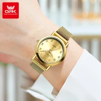 OPK 8115 montre pour femme Simple mode originale montre-bracelet à Quartz en acier inoxydable maille bracelet montre étanche pour les femmes Reloj 4