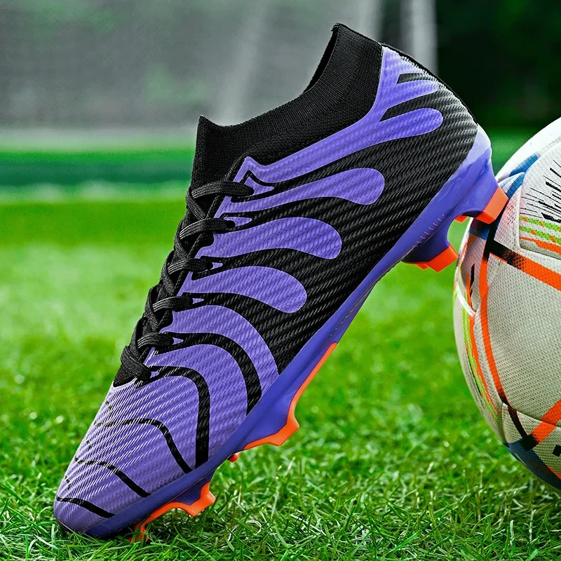 2024 Men's Soccer Shoes Large Size Ultralight Football   Boots Boys Sneakers Non-Slip AG/TF Soccer Cleats Ankle Boots Unisex